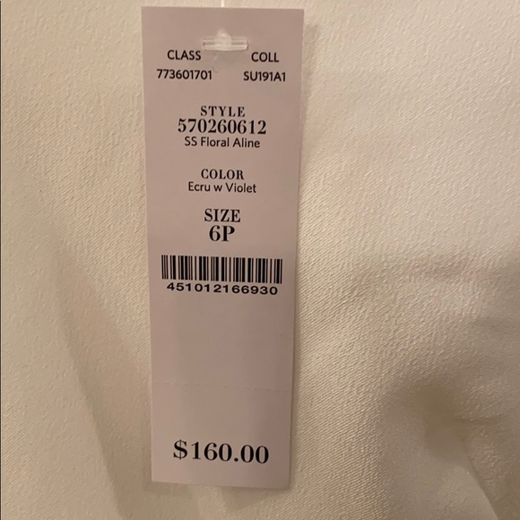 Flirty floral dress ecru W/violet NWT - Picture 8 of 8